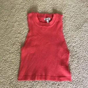 Mock neck ribbed crop tank